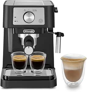 De’Longhi Stilosa Manual Espresso Machine with Milk Frother, EC230.BK