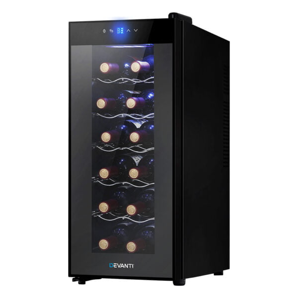 Devanti 12-Bottle Thermoelectric Wine Cooler Fridge