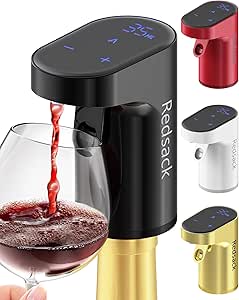 Redsack Electric Wine Decanter and Aerator – Adjustable Pourer for Whiskey and Liquor – Unique Gift (Black)