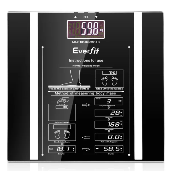 Everfit 180KG Digital Body Fat Bathroom Scale